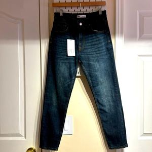 Zara Skinny Cropped Dark Denim Jeans